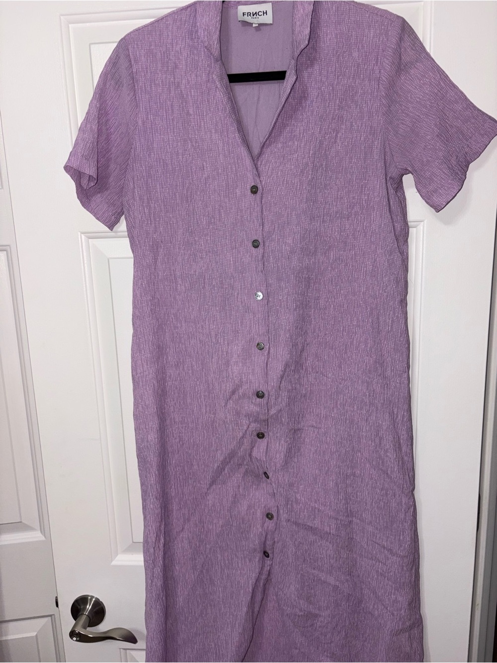 FRNCH Lavender Lilac Button-Front Maxi Dress